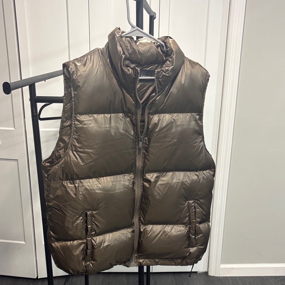 PacSun Shiny Brown Puffer Vest